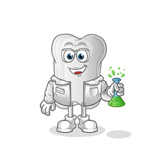 dog bone scientist character. cartoon mascot vector