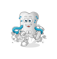 dog bone runner character. cartoon mascot vector