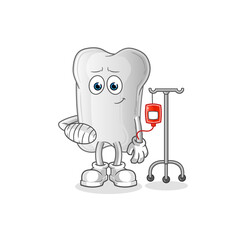 dog bone sick in IV illustration. character vector