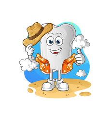 dog bone go on vacation. cartoon mascot vector