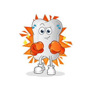 dog bone boxer character. cartoon mascot vector