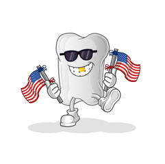 dog bone american youth cartoon mascot vector