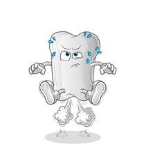 dog bone fart jumping illustration. character vector