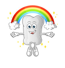 dog bone with a rainbow. cartoon vector