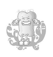 depressed dog bone character. cartoon vector
