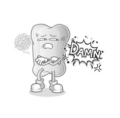 dog bone very pissed off illustration. character vector