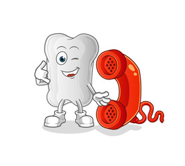 dog bone call mascot. cartoon vector