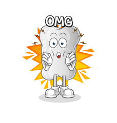 dog bone Oh my God vector. cartoon character