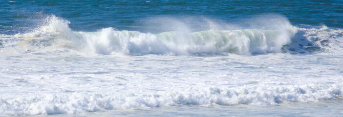 Misty waves rolling on the coast of Oregon