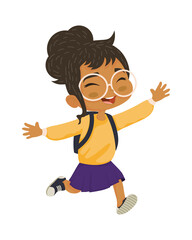 school girl with backpack