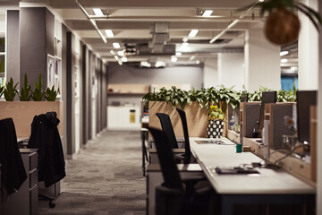 It must be the weekend. Shot of an empty office.