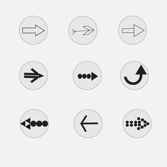 Different types of arrows, vectors on white background