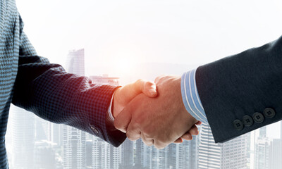 Close-up of the handshake of businessmen.