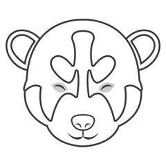 Cute dog face for coloring book