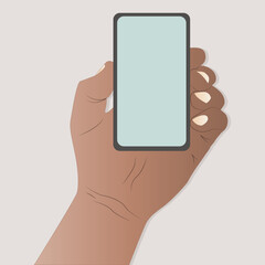 Hand holding a cell phone