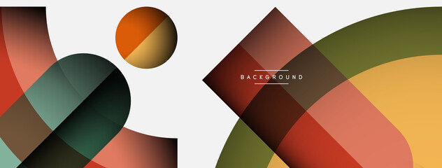 Trendy shapes, color minimal design composition, lines and shadows for wallpaper banner background or landing page
