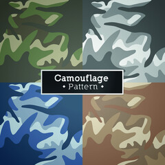 Fototapeta premium Set of Abstract Military and army camouflage pattern background