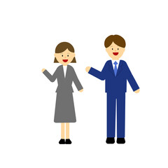 ビジネスマン　男性　女性　全身