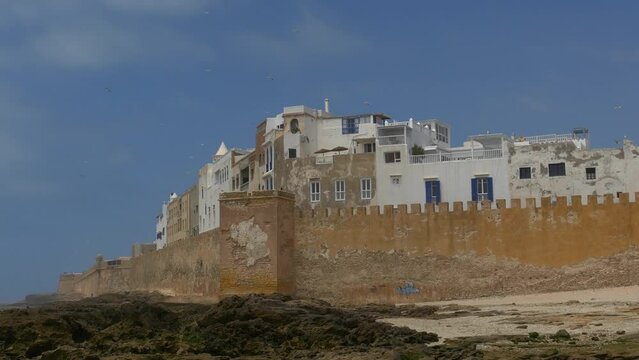 General view of Essaouira in Morocco. City walls