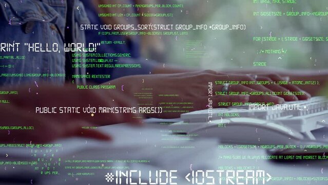 Conceptual programming and coding of future software . 3D render computer graphic .