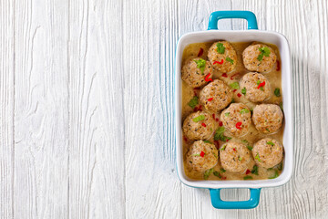 Banh Mi Vietnamese spicy Meatballs, top view