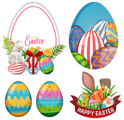 Easter theme with bunny and egg