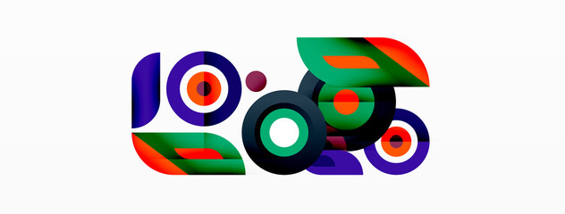 Abstract round shapes background. Minimalist decoration. Geometric background with circles and rings