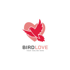 Flying dove bird icon logo design with wings spread and symbol love peace