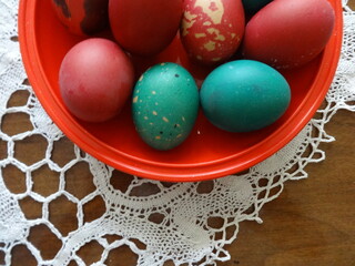Red and Blue Easter Eggs