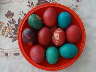 Red and Blue Easter Eggs