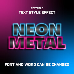 text effect design with neon light