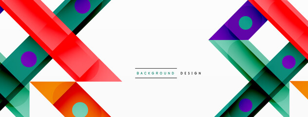 Bright colorful straight lines geometric abstract background. Trendy overlapping lines composition for wallpaper, banner, background or landing