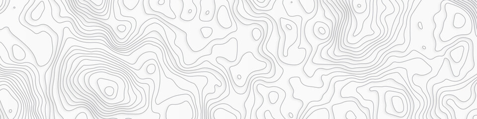 Fototapeta premium Topographic line contour map background, geographic grid map, Topographic map seamless pattern, topography line vector illustration of topographic line contour map, black-white design, Luxury black.