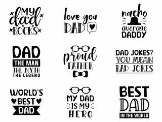 Fototapeta premium Fathers day typography t shirt quotes