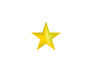Golden star isolated on white background. Realistic vector icon.