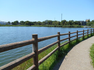 Obraz premium 水辺の散歩道