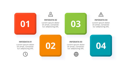 Creative concept for infographic with 4 steps, options, parts or processes. Business data visualization.