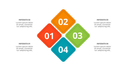 Creative concept for infographic with 4 steps, options, parts or processes. Business data visualization.