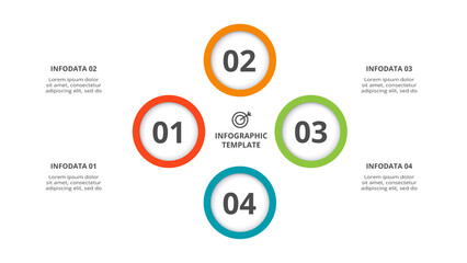 Creative concept for infographic with 4 steps, options, parts or processes. Business data visualization.