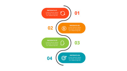 Creative concept for infographic with 4 steps, options, parts or processes. Business data visualization.