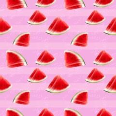 Colorful and bright summer with water melon and seed seamless pattern Background. for fashion, fabric wallpaper and all prints.