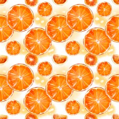 Seamless pattern orange watercolor illustration. design for fashion, fabric, wallpaper and all prints on background earth tone color.
