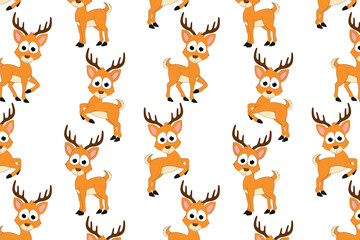 Fototapeta na wymiar cute deer animal cartoon pattern