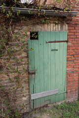 an old wooden entrance door