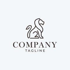 Royal Lion King logo design vector template