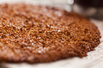 close up of a grain cookie 