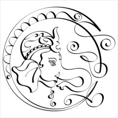 Ganesha Pen Ink Style M_2204002