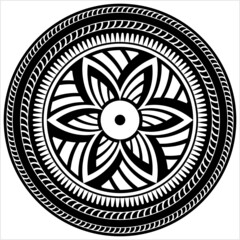 Polynesian Style Circular Shape Tattoo M_2204003