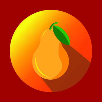 papaw fruit logo design,fruit symbol or sign for buisness templates and web page symbols,one leaf,shadowy