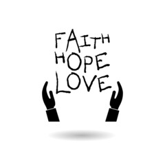 Faith, Hope, Love icon with shadow